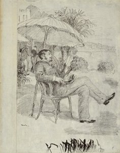No terraço de um hotel em Bordighera: o pintor Jean Martin revê seu projeto de lei, 1881 de Pierre Auguste Renoir