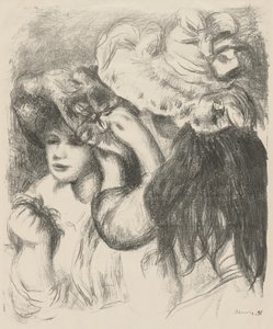 Fixando o chapéu, 1897. de Pierre-Auguste Renoir