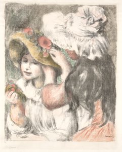 Prendendo o chapéu, c. 1898 de Pierre Auguste Renoir