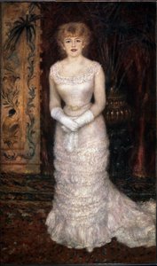 Retrato da atriz Jeanne Samary (Comedie Française). Pintura de Pierre Auguste Renoir (Pierre-Auguste Renoir de Pierre Auguste Renoir