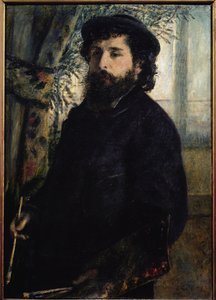Retrato de Claude Monet (óleo sobre tela de Pierre Auguste Renoir