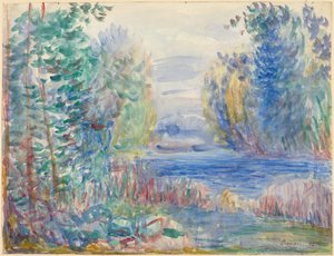 Paisagem do rio, 1890 de Pierre Auguste Renoir