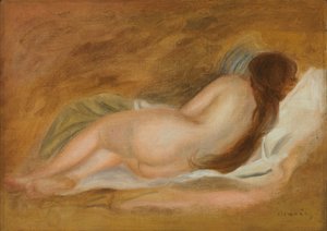 Dormindo nu, vista traseira, fundo ocre; Camada nua, vista de trás, em fundo ocre, c.1885