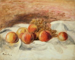 Ainda vida com pêssegos de Pierre Auguste Renoir
