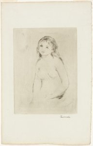 Estudo para uma banhista feminina de Pierre Auguste Renoir