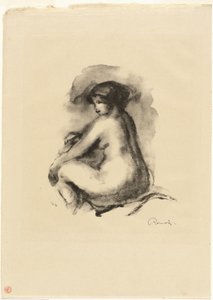 Estudo da Mulher Nua Sentada de Pierre Auguste Renoir