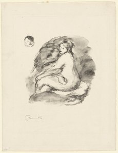 Estudo de uma mulher nua sentada, variante de Pierre Auguste Renoir