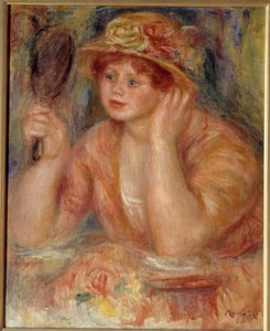 A mulher no espelho. Pintura de Pierre Auguste Renoir (1841-1919) de Pierre Auguste Renoir