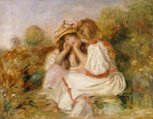 Duas meninas, c.1890 de Pierre Auguste Renoir