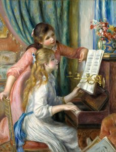 Duas garotas no piano, 1892 de Pierre Auguste Renoir