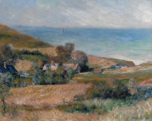 Vista do litoral perto de Wargemont na Normandia, 1880. de Pierre Auguste Renoir