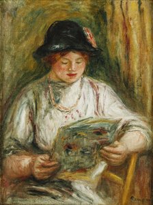 Leitura de mulher; Mulher lendo, C. 1910-12 de Pierre Auguste Renoir