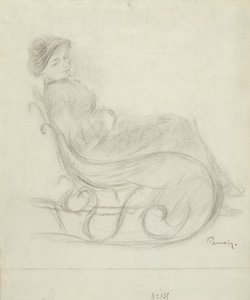 Mulher Sentada em Cadeira (reto); Mulher em uma cadeira, vista de costas (verso) de Pierre-Auguste Renoir