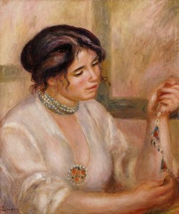 Mulher com um colar de Pierre-Auguste Renoir