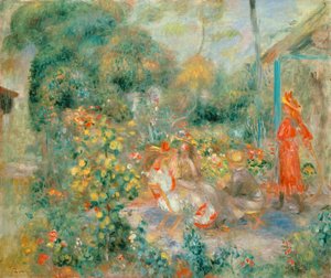 Meninas no jardim de Montmartre de Pierre Auguste Renoir