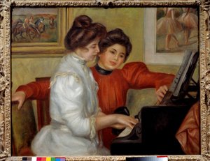 Yvonne e Christine Lerolle ao piano Pintura de Pierre Auguste Renoir (1841-1919) 1898 Sol. 0,73x0,92 m Paris, musee de l