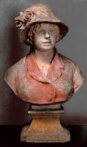 escultura de Aline Charigot, Sra. Renoir, c.1900 (gesso policromado) de Pierre-Auguste Renoir