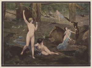 As caçadoras (lito colorido) de Pierre Bellet