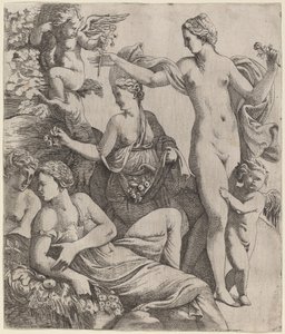 Vênus com as Graças e Putti de Pierre Biard the Younger