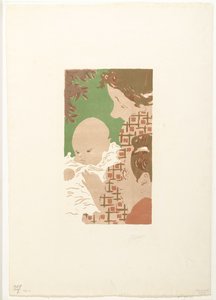 Andrée Terasse com o filho Jean e o irmão Pierre Bonnard Cena de família de Pierre Bonnard