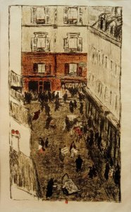 Esquina da rua, vista de cima de Pierre Bonnard