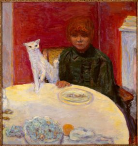 A mulher com o gato ou o gato exigente de Pierre Bonnard
