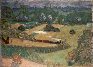 Paisagem com trem de carga de Pierre Bonnard