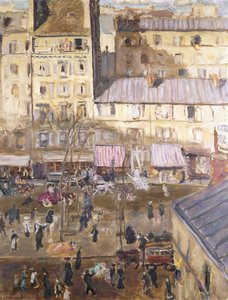 Le Boulevard Exterieur: Boulevard de Clichy e Corner of rue de Douai, c.1904 (óleo sobre tela) de Pierre Bonnard