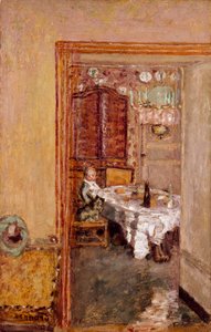 O rapazinho na sala de jantar. Pintura de Pierre Bonnard (1867-1947) 1898 Coleção Particular Inglesa de Pierre Bonnard
