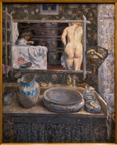 Espelho acima de um lavatório de Pierre Bonnard