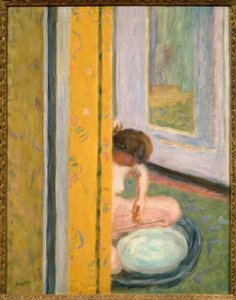 Nu com cortina amarela de Pierre Bonnard