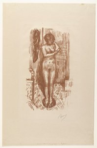Mulher nua em pé se lava Étude de Nu de Pierre Bonnard