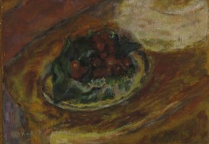 Natureza Morta: Cerejas, c.1942 (óleo sobre painel de madeira) de Pierre Bonnard