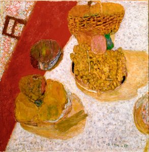 Canto da mesa Natureza Morta da Fruta. Pintura de Pierre Bonnard (1867-1947) 1935 Dim. 67x63,5 cm Paris, Musee national d