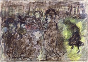 The Square, Evening, 1899 (pastel, wc e tinta sobre papel) de Pierre Bonnard