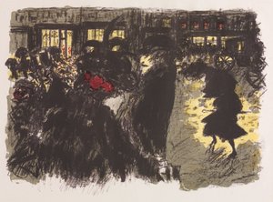 A praça à noite de Pierre Bonnard