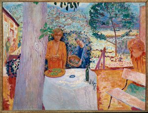 O terraço em Vernon (pintura sobre tela) de Pierre Bonnard