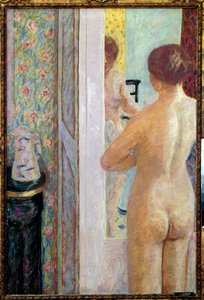 A mulher da casa de banho nua pelas costas. Pintura de Pierre Bonnard (1867-1947) 1908 Sol. 1,19 x 0,79 m. Paris, Musee d