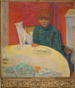 Mulher com gato ou O gato exigente (pintura sobre tela) de Pierre Bonnard