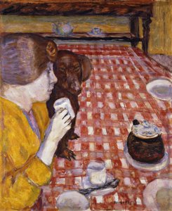 Amarelo e vermelho (a toalha de mesa xadrez vermelha); Amarelo e Vermelho (Toalha de Mesa Red Check) de Pierre Bonnard