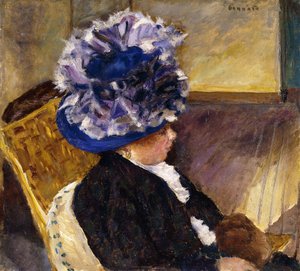 Mulher jovem com um chapéu azul; Mulher jovem com um chapéu azul de Pierre Bonnard
