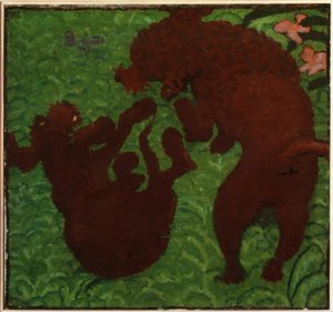 Dois cachorros brincando de Pierre Bonnard