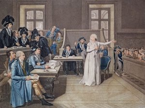Maria Antonieta da Áustria (1755-93) Julgada pelo Tribunal do Tribunal Revolucionário, em 16 de outubro de 1793, gravada por Casenave, 1794