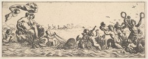 Duas mulheres sentadas em uma concha, 1615-42.