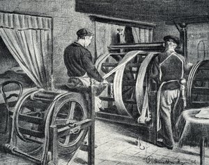 Trabalho da seda: o desenrolar da gravação da seda de "Excursion a travers les metiers" de Pierre Calmette Private Collection