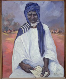 Retrato de Amami Samori Toure (c.1830-1900) (óleo sobre tela) de Pierre Castagnez