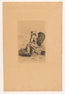 Pescadora em repouso à beira-mar
Pécheuse à Veules-en-Caux (título sobre o objecto) de Pierre Celestin Billet