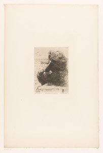 Mulheres descansando na costa Pecheuses à Granville. (título no objeto) de Pierre Celestin Billet