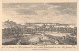 Uma Vista de One Tree Hill no Greenwich Park de Pierre Charles Canot