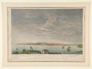 Uma vista da cidade de Boston, a capital da Nova Inglaterra, na América do Norte de Pierre Charles Canot
